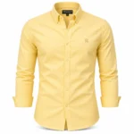 Stylish men’s yellow button down shirt
