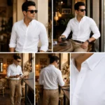 Premium slim fit white casual shirt for men by Subhanallah Shopping