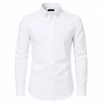 white oxford casual shirt slim fit style